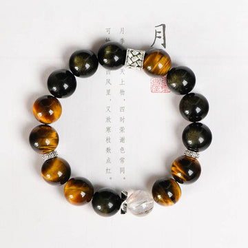 The Empire Manifestation Bracelet - Natural Black Gold Super Seven, Tiger’s Eye & Golden Obsidian
